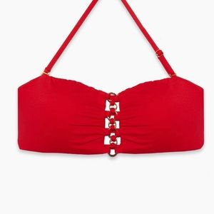 (ISO) BEACHBUNNY IRELAND BANDEAU TOP IN RED XS